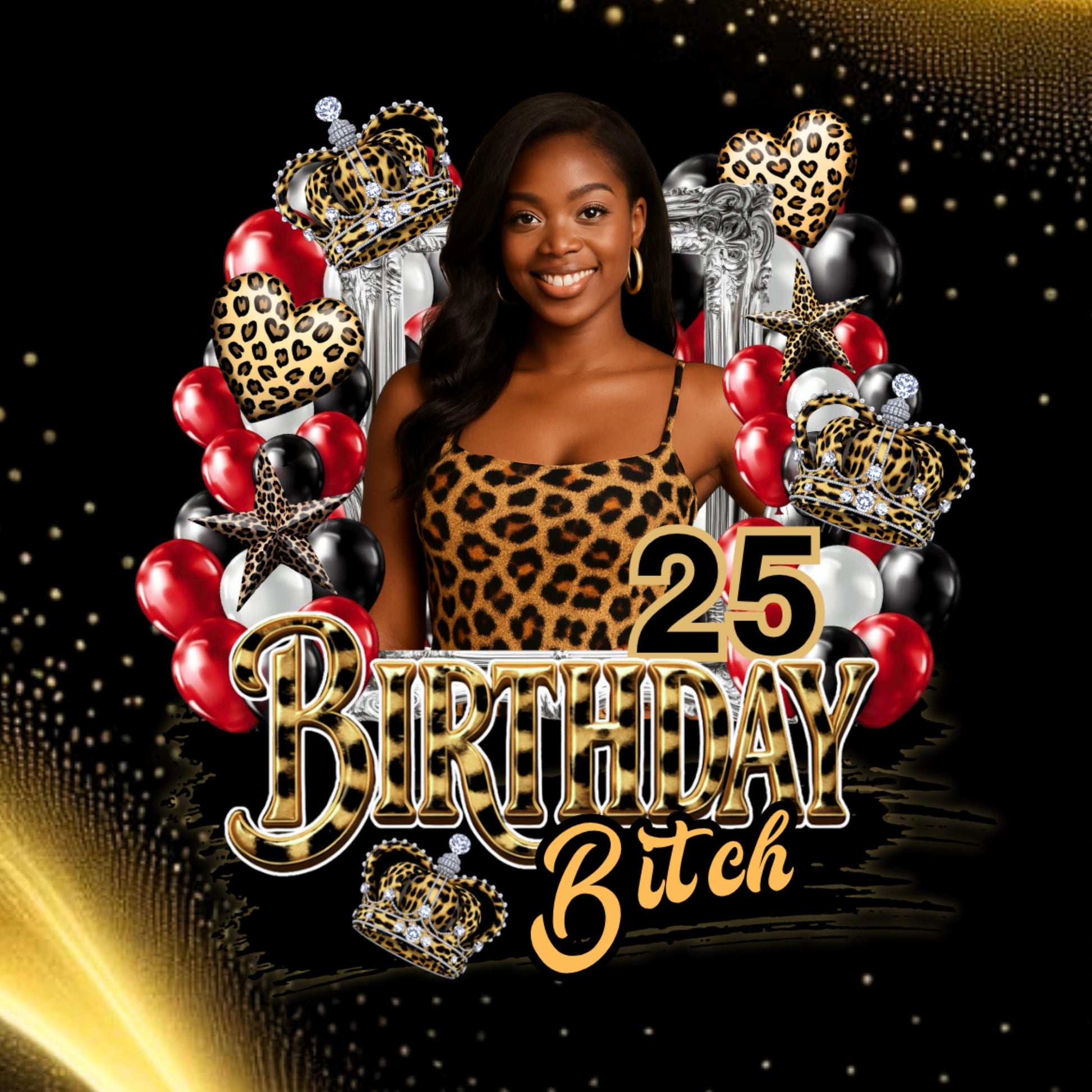 Editable Party Cup Birthday Canva Template, Styrofoam Cup Design, Shot Glass Label, Party Shirt Design Red & Gold Birthday Design,