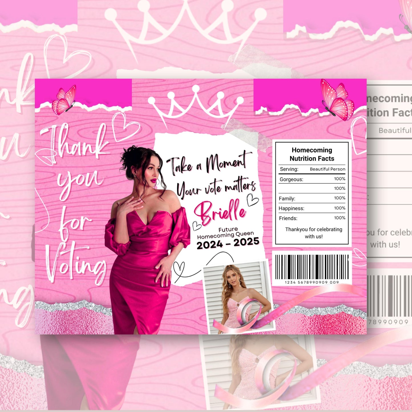 Homecoming Chip Bag Template, Homecoming Campaign, Vote For Queen, Chip Bag Template, Hoco Chip Bag, Canva Template Instant Download