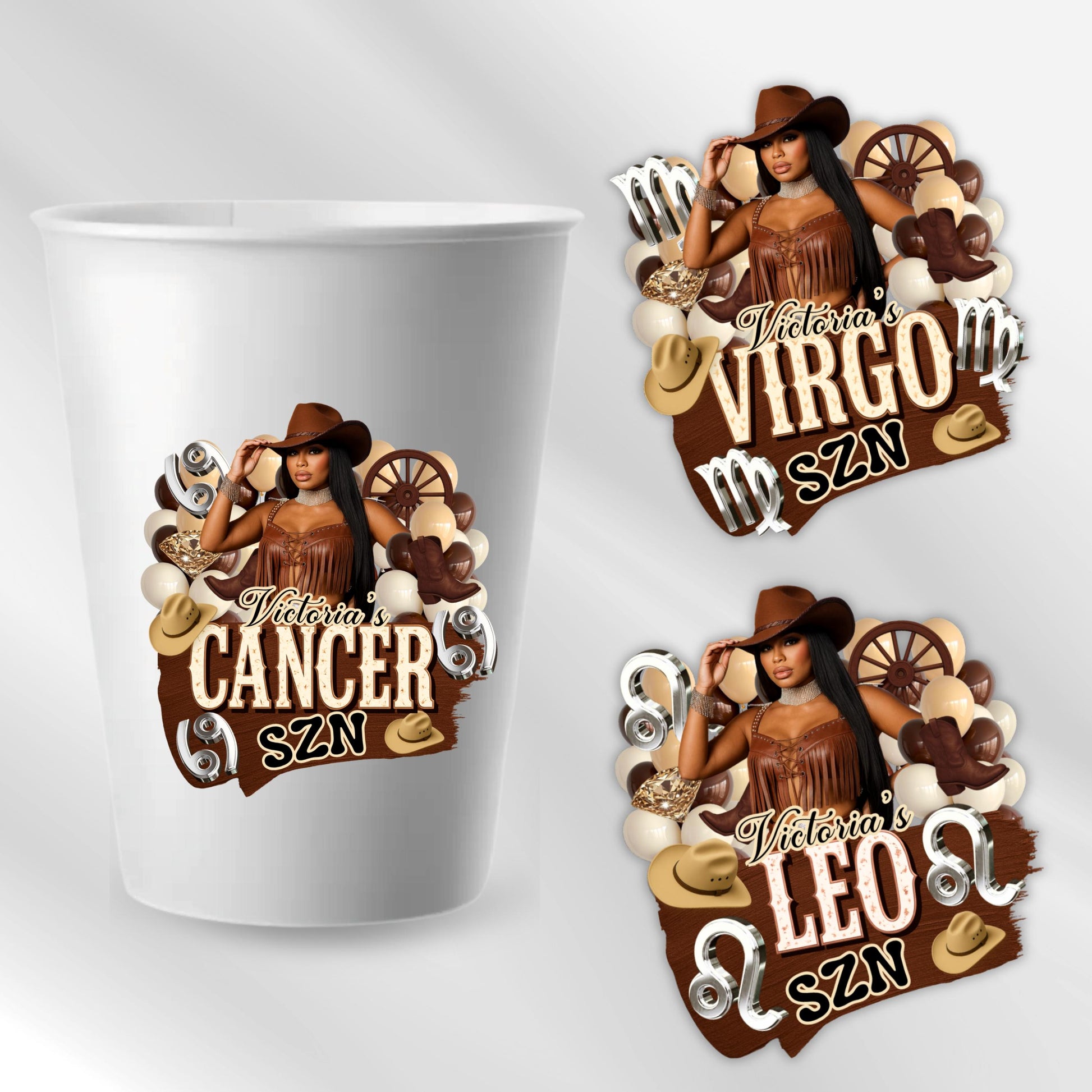 Western Styrofoam Cup Sticker Template, Hoedown Party Cup Template Customizable Styrofoam Cup Design, Cup Sticker Template Party Cups Canva