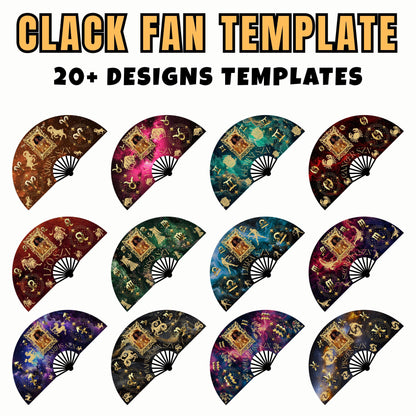 Zodiac Click Clack Fan Design Bundle,birthday Squad Clack Fan Templates,where Them Fans at Zodiac Signs Clack Fan,boots on the Ground Signs