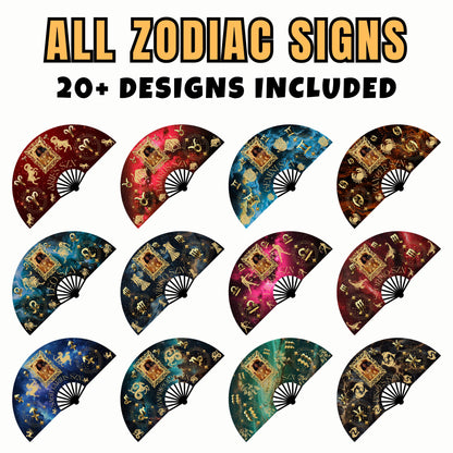 Zodiac Click Clack Fan Design Bundle,birthday Squad Clack Fan Templates,where Them Fans at Zodiac Signs Clack Fan,boots on the Ground Signs