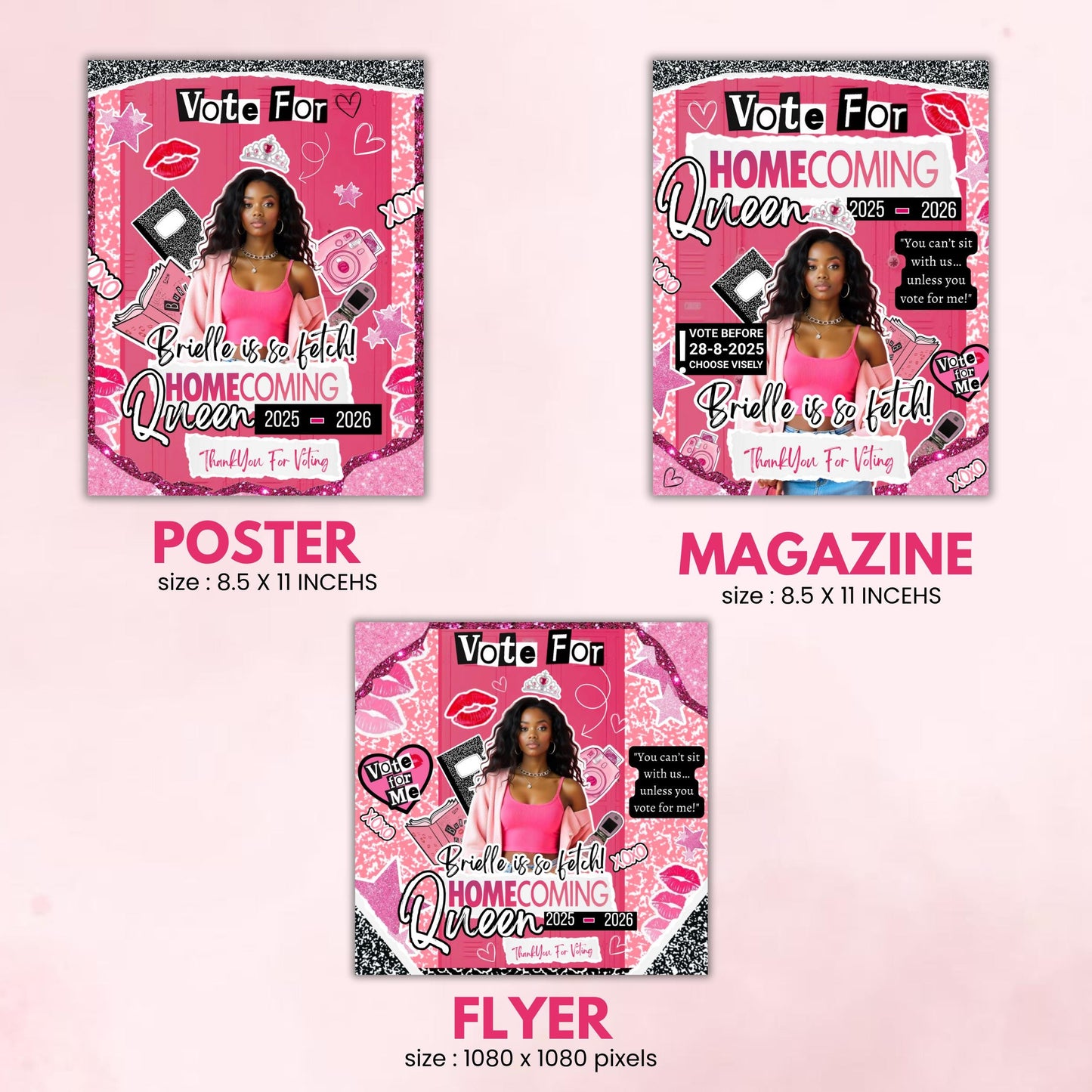 Homecoming Campaign Treat Bundle, Mean Theme Hoco Party Favors, Chip Bag, Candy Card, Lollipop Tag, Homecoming Campaign Ideas