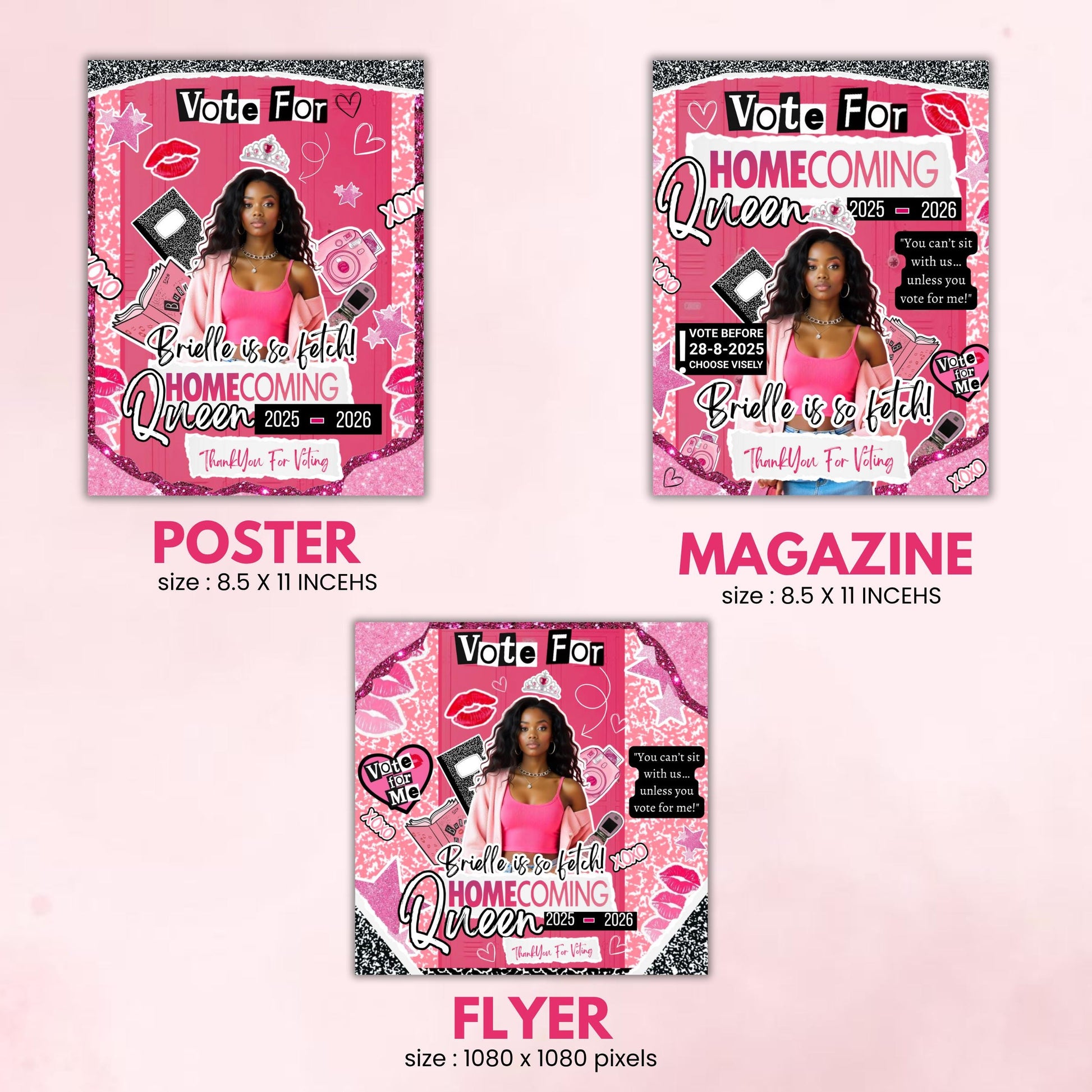 Homecoming Campaign Treat Bundle, Mean Theme Hoco Party Favors, Chip Bag, Candy Card, Lollipop Tag, Homecoming Campaign Ideas