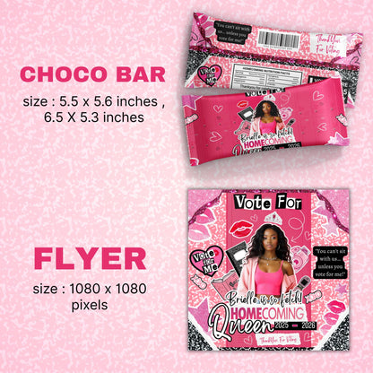 Homecoming Campaign Treat Bundle,Vote for Mean Queen Homecoming Mean Favors,Vote for me Hoco Girl,Homecoming Sticker Homecoming Candy bundle