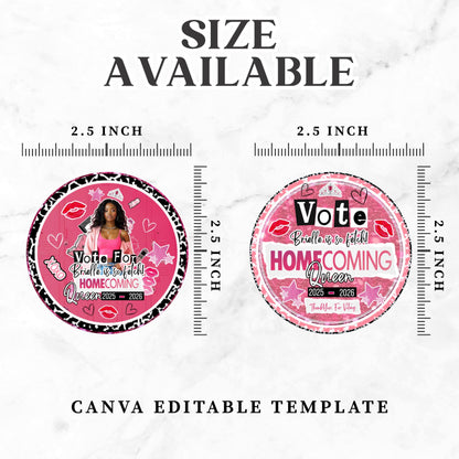 Homecoming Stickers, Don't Be Mean Vote for me, Class Campaign Sticker, Vote Homecoming Queen,Homecoming Campaign Sticker, Homecoming Button