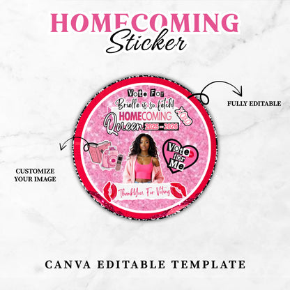 Homecoming Stickers, Don't Be Mean Vote for me, Class Campaign Sticker, Vote Homecoming Queen,Homecoming Campaign Sticker, Homecoming Button