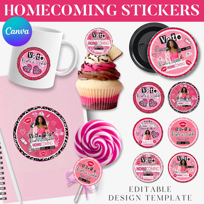 Homecoming Stickers, Don't Be Mean Vote for me, Class Campaign Sticker, Vote Homecoming Queen,Homecoming Campaign Sticker, Homecoming Button