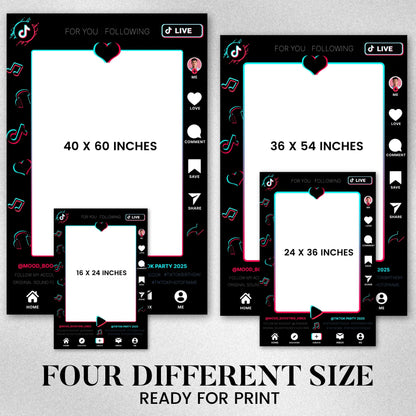 TIKTOK Selfie Frame Template, Social Media Photo Frame, TikTok Photo booth frame, Tiktok theme photo frame, instant download