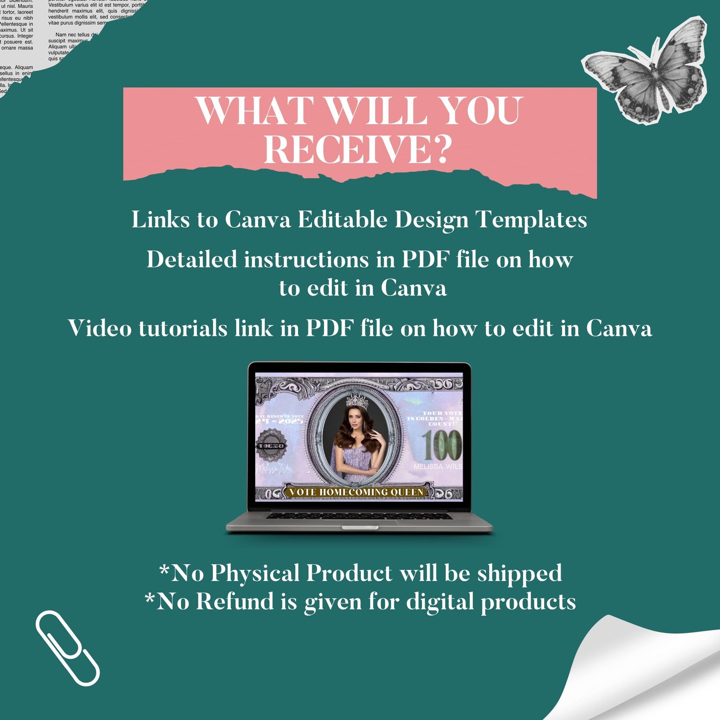 Homecoming Campaign Money, Prom Queen, Editable Fake Money, Homecoming 100 bill, Pink Money Vote For Me, Election, Campaign, Print and Cut