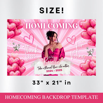 Homecoming Backdrop, Homecoming Banner Template, 2025 Hoco Party Backdrop, Homecoming Queen Banner, Canva Template Instant Download