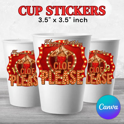 Styrofoam Cup Sticker Template,Your Name Please Tv Show theme Editable Party Cup Template Customizable Styrofoam Cup Design,Custom Party Cup