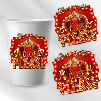 Styrofoam Cup Sticker Template,Your Name Please Tv Show theme Editable Party Cup Template Customizable Styrofoam Cup Design,Custom Party Cup