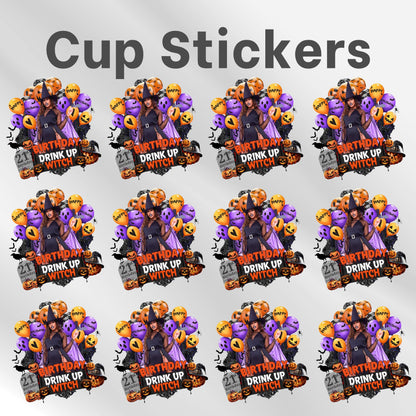 Styrofoam Cup Sticker Template, Halloween Birthday Design, Styrofoam Cup Sticker,Shot Glass and T-Shirt Designs,Horoscope Sublimation Design