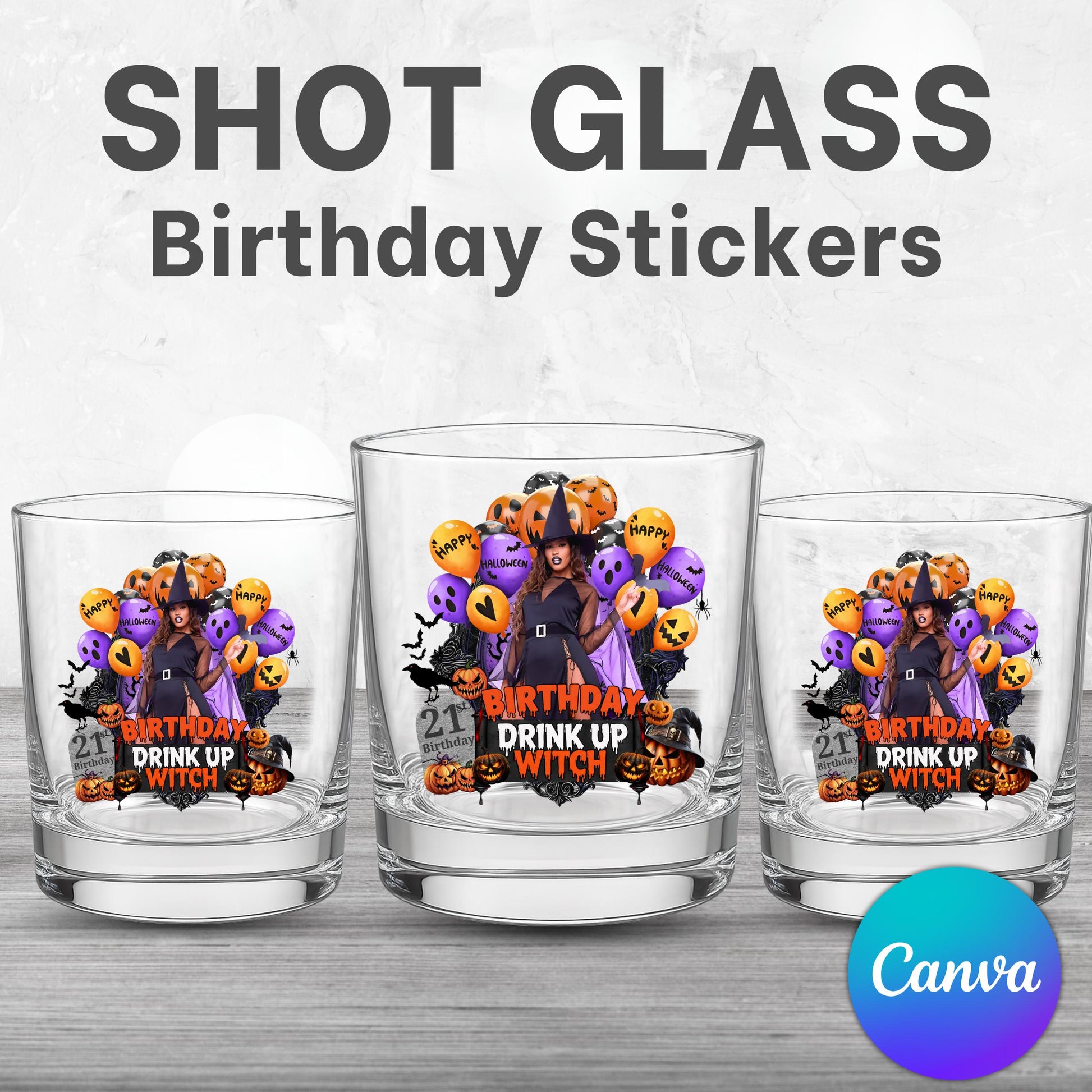 Birthday Party shot glass template, Halloween Shot Glass, Styrofoam Cup Sticker, Shot Glass and T-Shirt Designs,Horoscope Sublimation Design