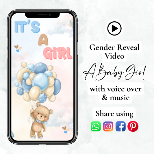 "IT'S A GIRL DIGITAL PREGNANCY ANNOUNCEMENT WITH VOICE OVER"