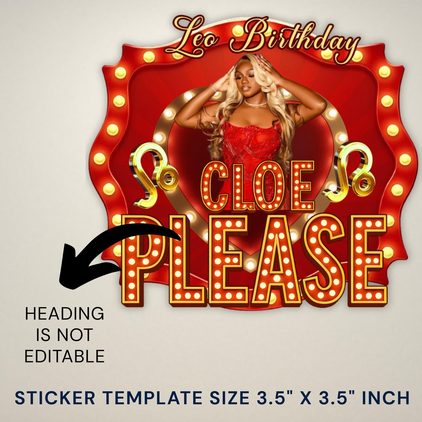 All Zodiac Birthday Design Template,Your Name Please TV show theme,13 Birthday Stickers, Styrofoam Cup stickers,Editable Birthday Templates