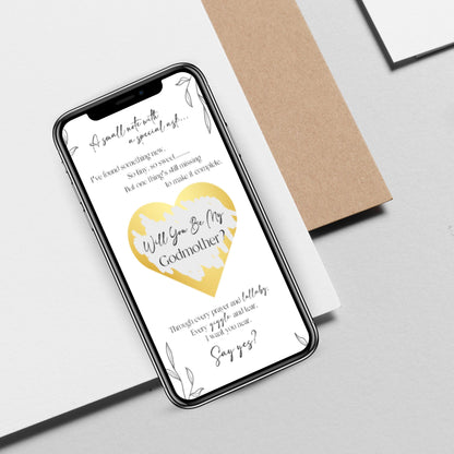 "WILL YOU BE MY GODMOTHER SCRATCH CARD, GODMOTHER PROPOSAL SCRATCH CARD, GODMOTHER GIFT"