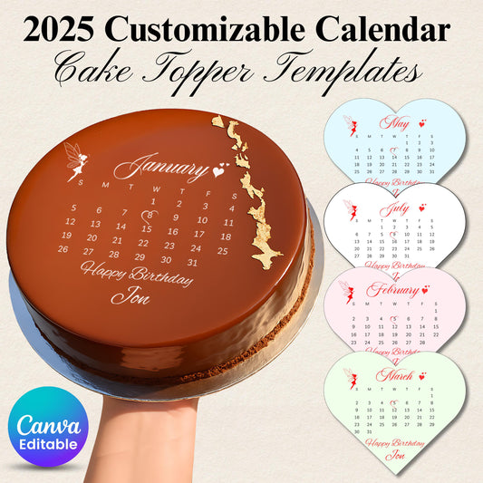 AUGUST 2025 Calendar ,Heart Cake Topper September Calendar, Burn Away Calendar 2025,Calendar Heart Cake,All Birthday Month Calendar Template