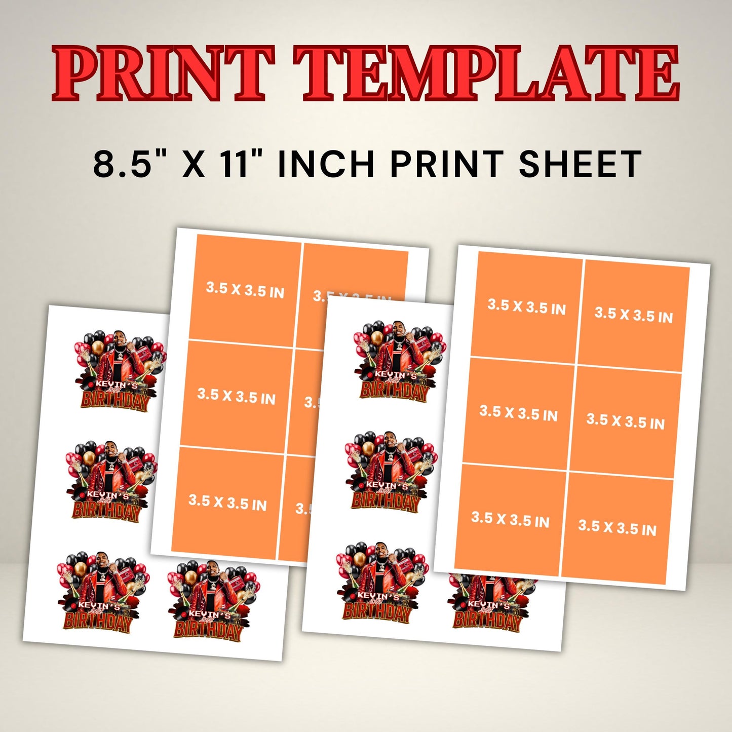 Birthday Design Template,Red Black Balloon Birthday Sticker Design Template,Styrofoam Cup stickers, T-Shirt Design Birthday Sticker Template