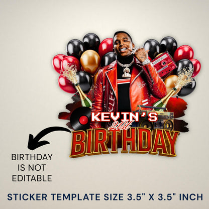 Styrofoam Cup Sticker Template,Red Black Balloon Birthday Sticker Party Cup Template Customizable Styrofoam Cup Design,Custom Party Cup