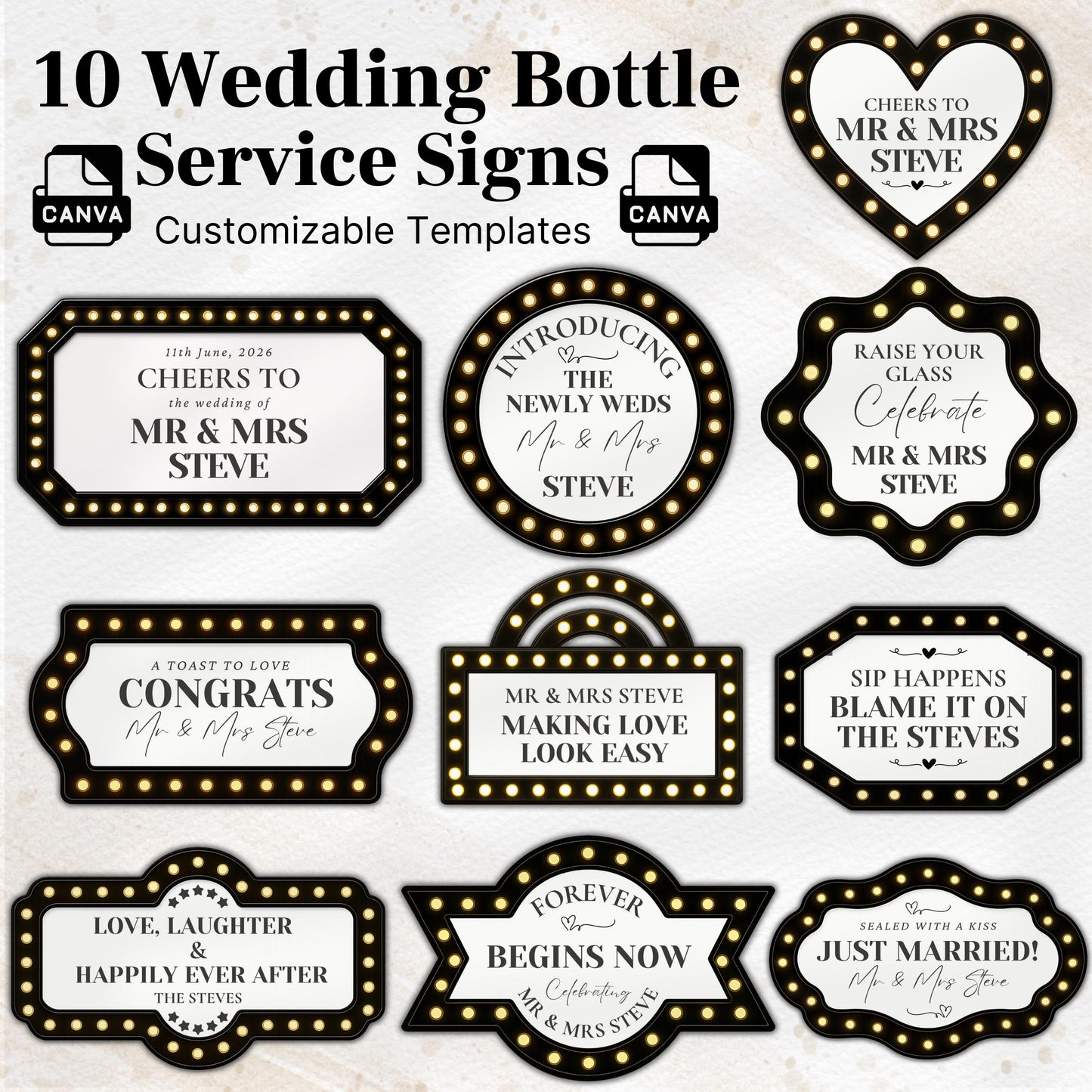 Wedding Bottle Service Sign for Wedding, Marquee Reception Sign Template, Wedding Marquee Entrance Sign, Wedding Entrance Sign Decor