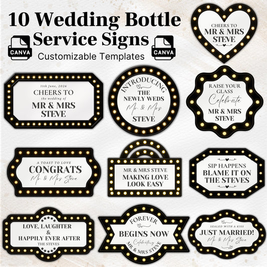 Wedding Bottle Service Sign for Wedding, Marquee Reception Sign Template, Wedding Marquee Entrance Sign, Wedding Entrance Sign Decor