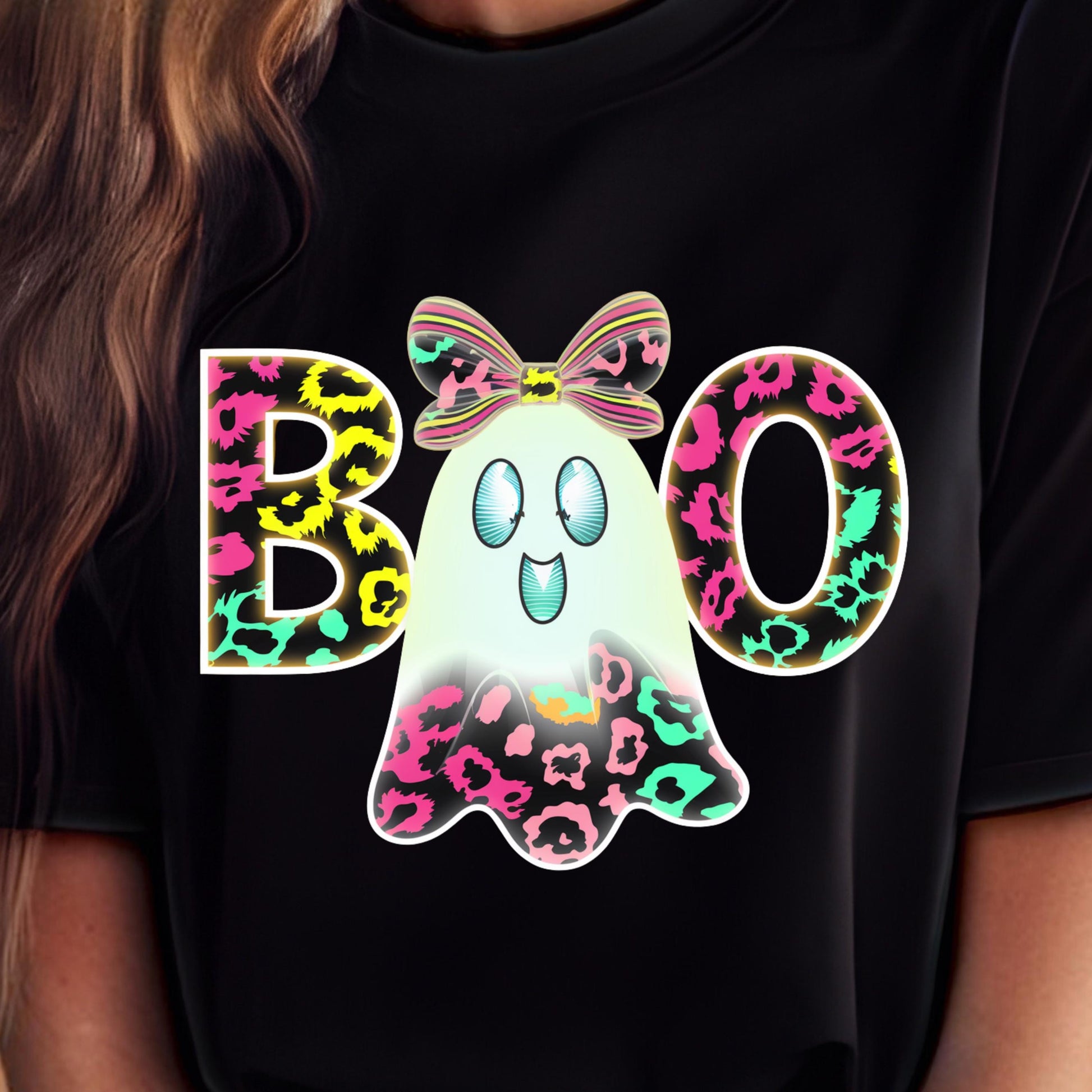 Spooky Boo Ghost Png,Neon Pink Halloween Sublimation,Girly Coquette Halloween Bow,Cute Boo Ghost Coquette Png,Halloween Goose