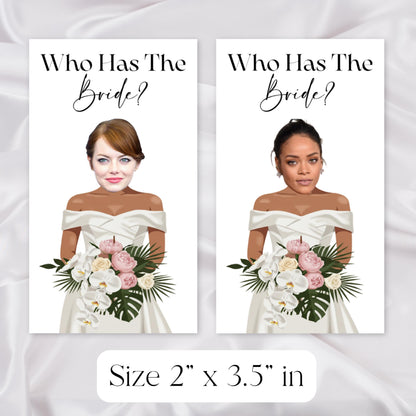 Printable Celebrity Who Has the Bride? Bachelorette Party Groom, Bride Scratch Off Game, Bridal Shower Game, Canva Template Digital Download