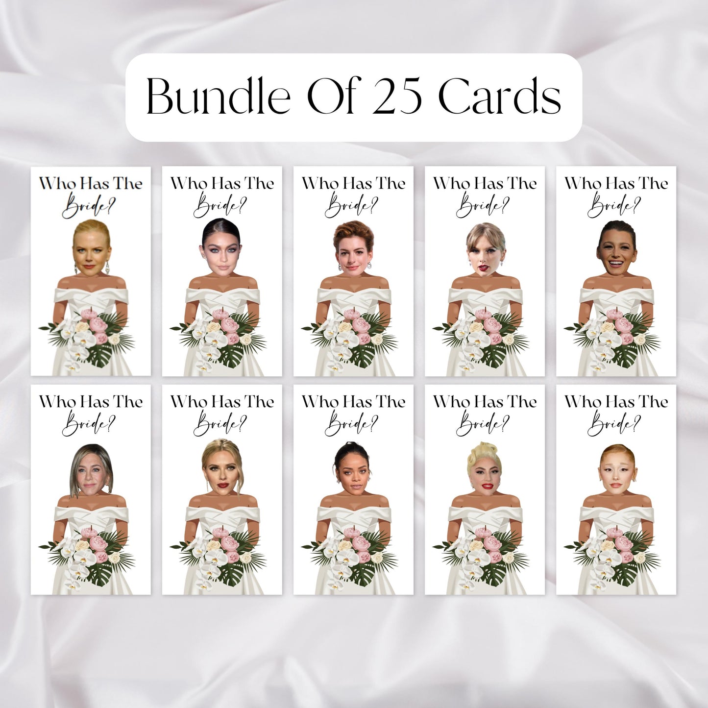 Printable Celebrity Who Has the Bride? Bachelorette Party Groom, Bride Scratch Off Game, Bridal Shower Game, Canva Template Digital Download