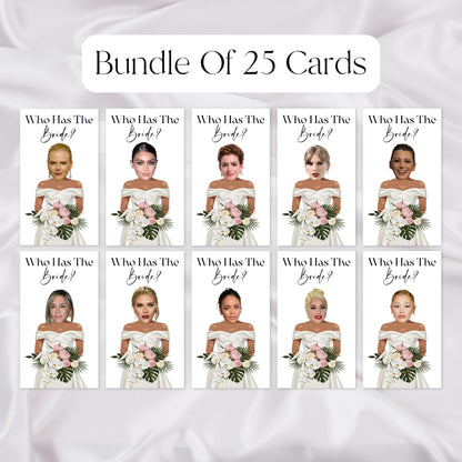 Printable Celebrity Who Has the Bride? Bachelorette Party Groom, Bride Scratch Off Game, Bridal Shower Game, Canva Template Digital Download