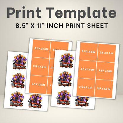 Birthday Party shot glass template, Halloween Shot Glass, Styrofoam Cup Sticker, Shot Glass and T-Shirt Designs,Horoscope Sublimation Design