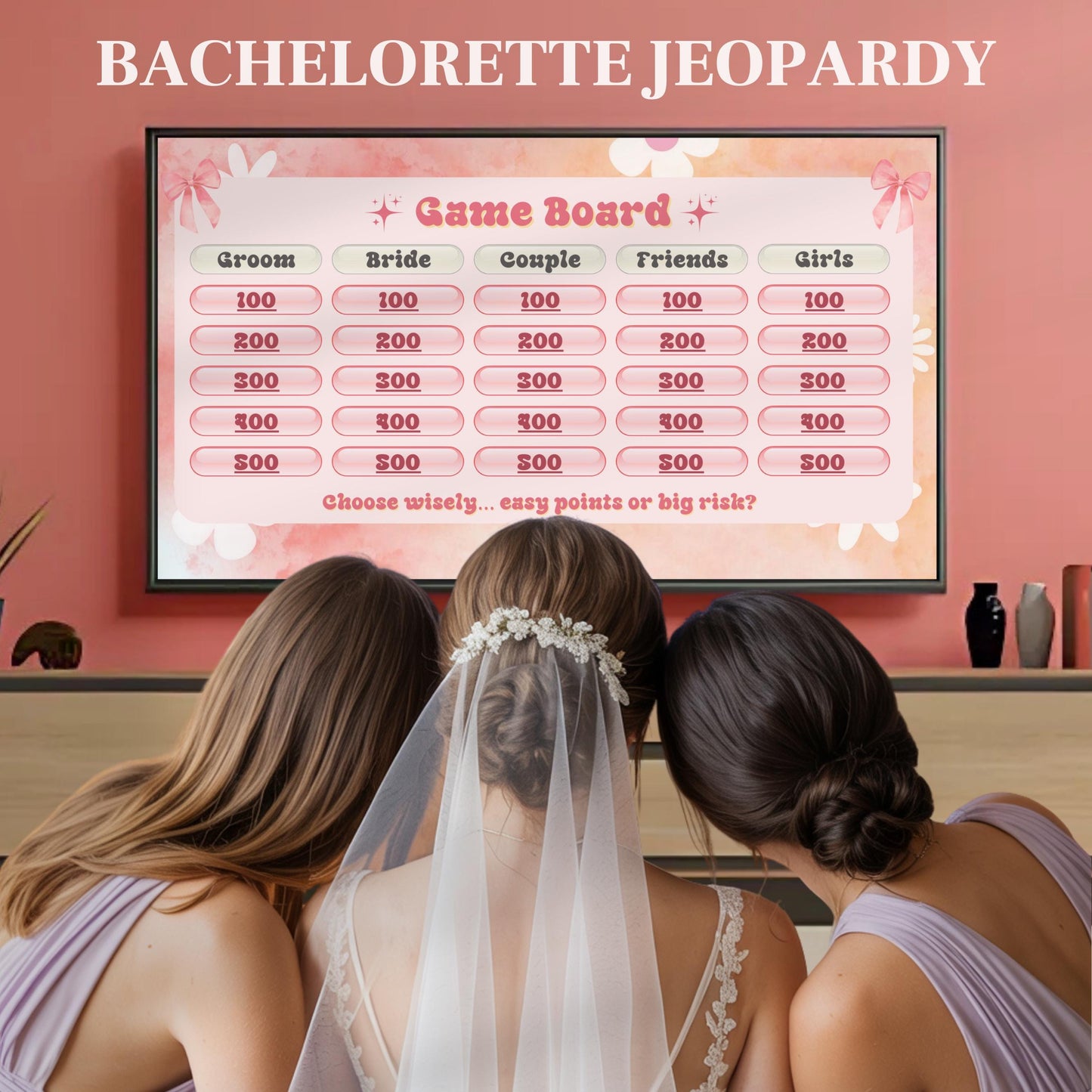 Bachelorette Jeopardy Party Game Template,Bridal Party Jeopardy Powerpoint Game, Bridal Shower Games,Bachelorette Trivia Game,Canva Editable