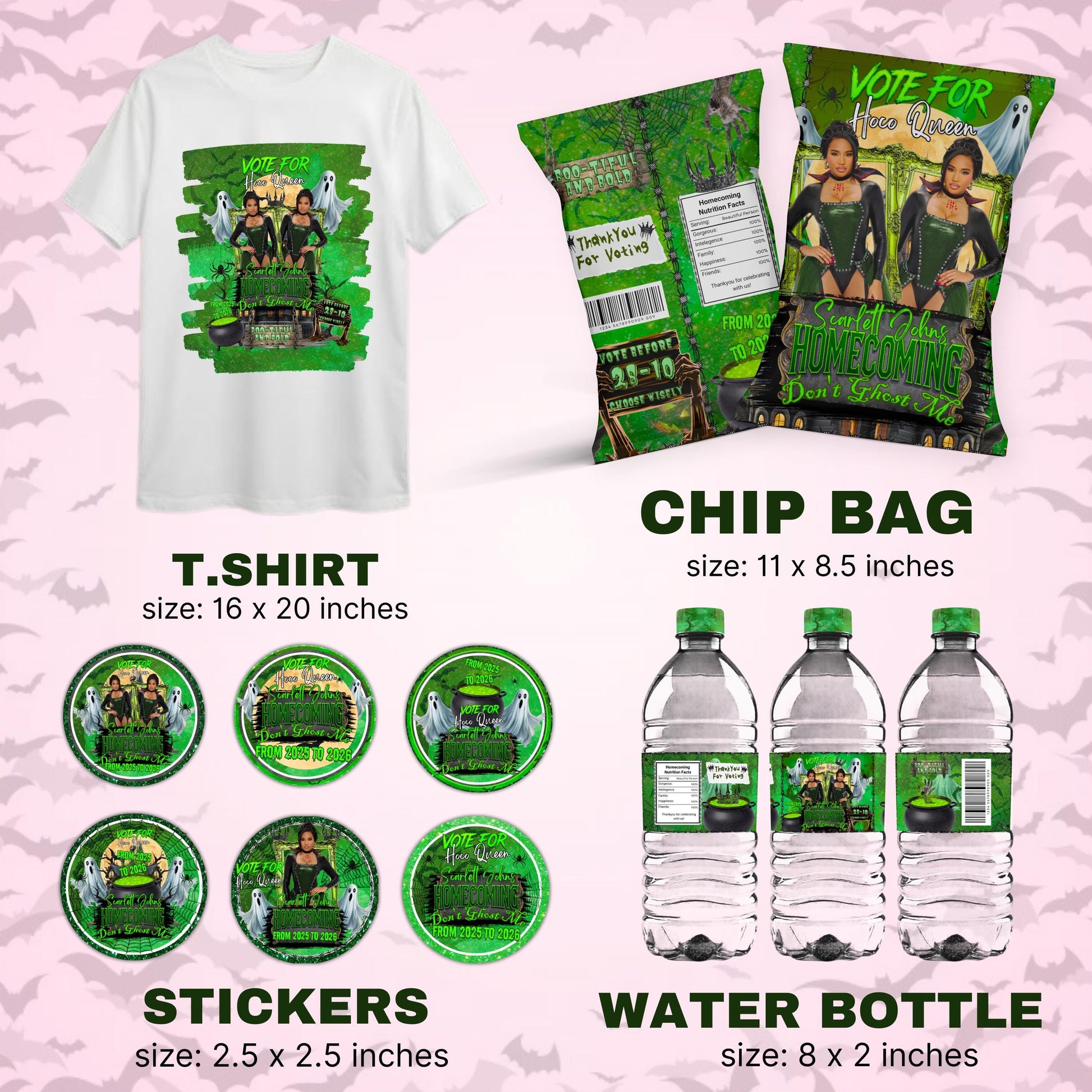 Homecoming Campaign Treat Bundle,Halloween Queen Homecoming Campaigns,Vote for me Scary Hoco Girl,Homecoming Sticker Homecoming Candy bundle