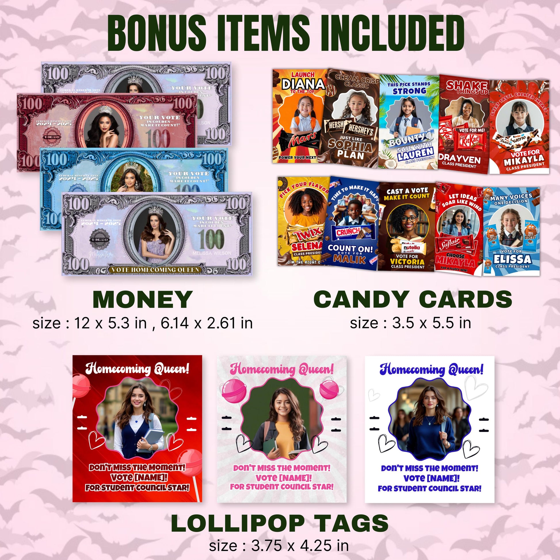 Homecoming Campaign Treat Bundle,Halloween Queen Homecoming Campaigns,Vote for me Scary Hoco Girl,Homecoming Sticker Homecoming Candy bundle