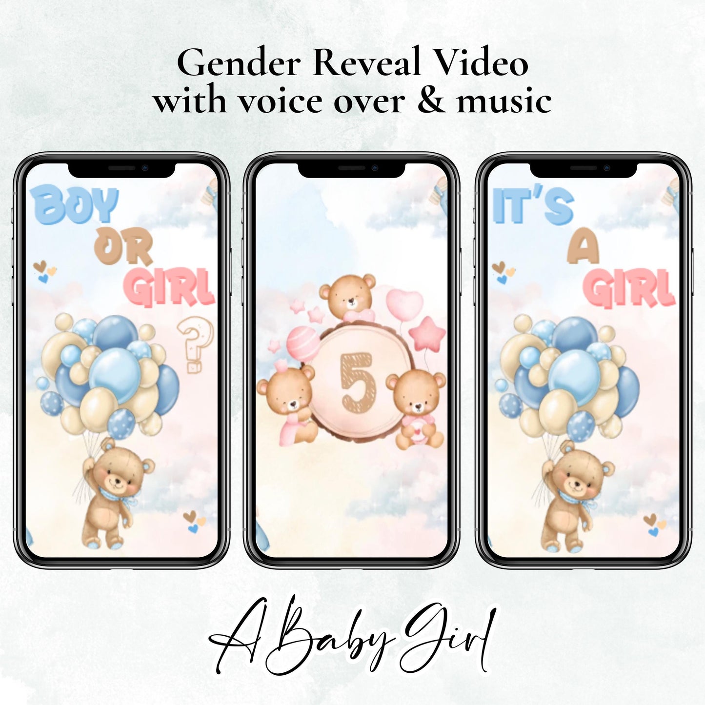 "IT'S A GIRL DIGITAL PREGNANCY ANNOUNCEMENT WITH VOICE OVER"