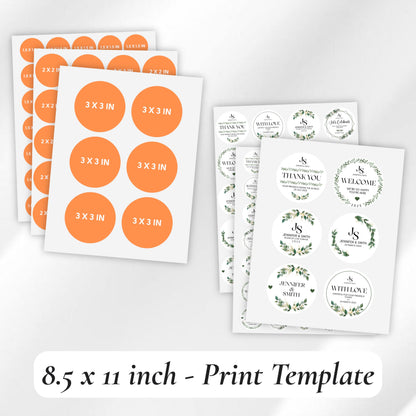 Wedding Sticker Bundle, Printable Wedding Favor Stickers, DIY Wedding Labels, Welcome Bag Stickers Bundle, Canva Template