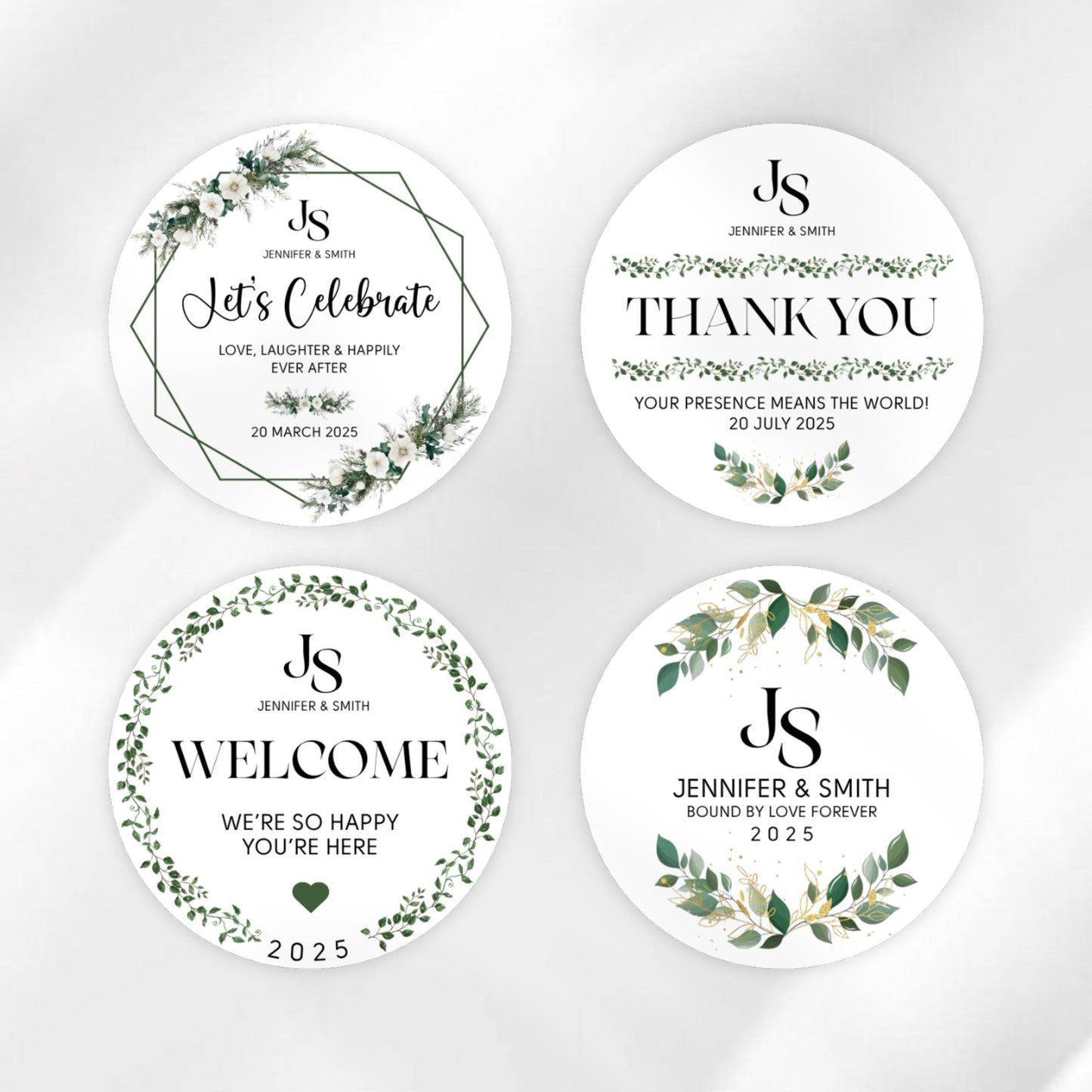 Wedding Sticker Bundle, Printable Wedding Favor Stickers, DIY Wedding Labels, Welcome Bag Stickers Bundle, Canva Template