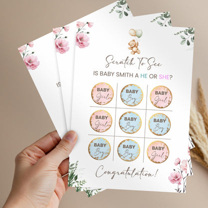 Girl Gender Reveal Scratch Off Card, Baby Gender Revealing Scratch Card, Digital Boy or Girl Scratch Card Game, Gender Announcement