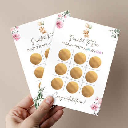 Girl Gender Reveal Scratch Off Card, Baby Gender Revealing Scratch Card, Digital Boy or Girl Scratch Card Game, Gender Announcement