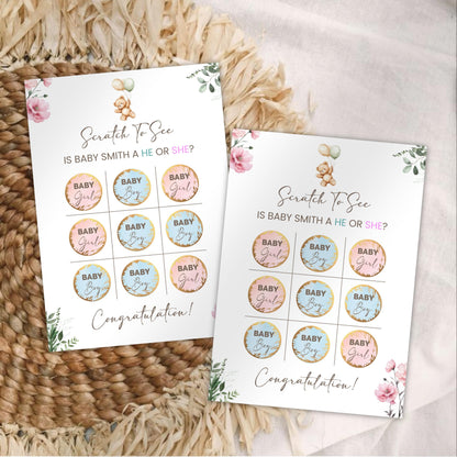 Girl Gender Reveal Scratch Off Card, Baby Gender Revealing Scratch Card, Digital Boy or Girl Scratch Card Game, Gender Announcement