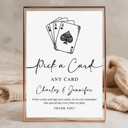 Playing Cards Guest book, Playing Cards Guest Sign, Custom Playing Card Guestbook, Template,Minimalist Wedding Sign, Canva Template
