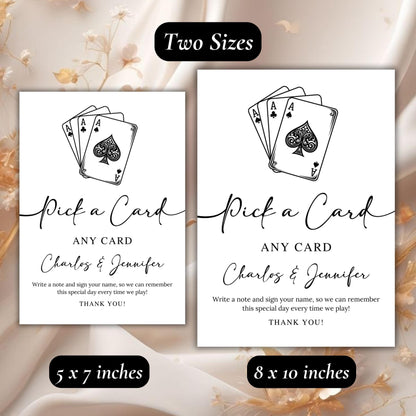 Playing Cards Guest book, Playing Cards Guest Sign, Custom Playing Card Guestbook, Template,Minimalist Wedding Sign, Canva Template
