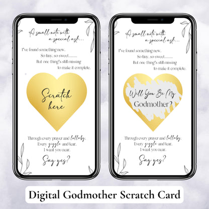 "WILL YOU BE MY GODMOTHER SCRATCH CARD, GODMOTHER PROPOSAL SCRATCH CARD, GODMOTHER GIFT"