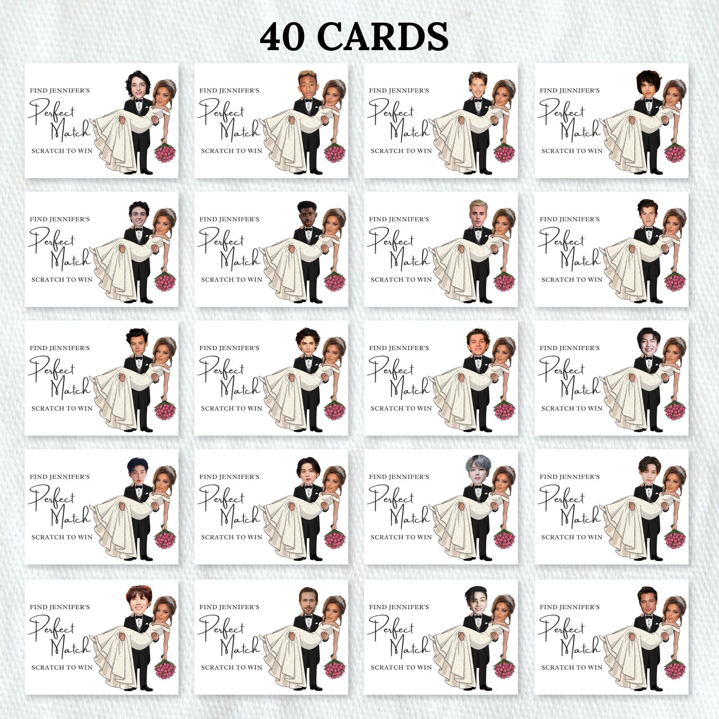 Printable Celebrity Who Has the Groom? Bachelorette Party Groom, Groom Scratch Off Game, Bridal Shower Game, Canva Template Digital Download