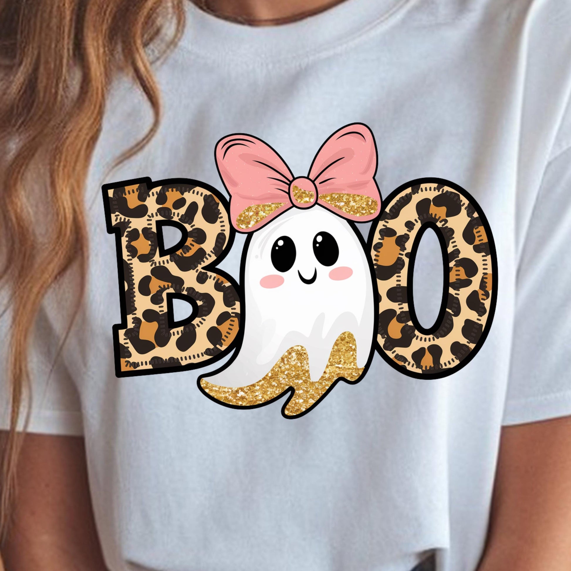 Preppy Ghost Boo PNG,Leopard Spooky Coquette PNG,Leopard Ghost PNG,Girly Coquette Halloween Bow, Cute Boo Ghost Coquette Png,Halloween Goost