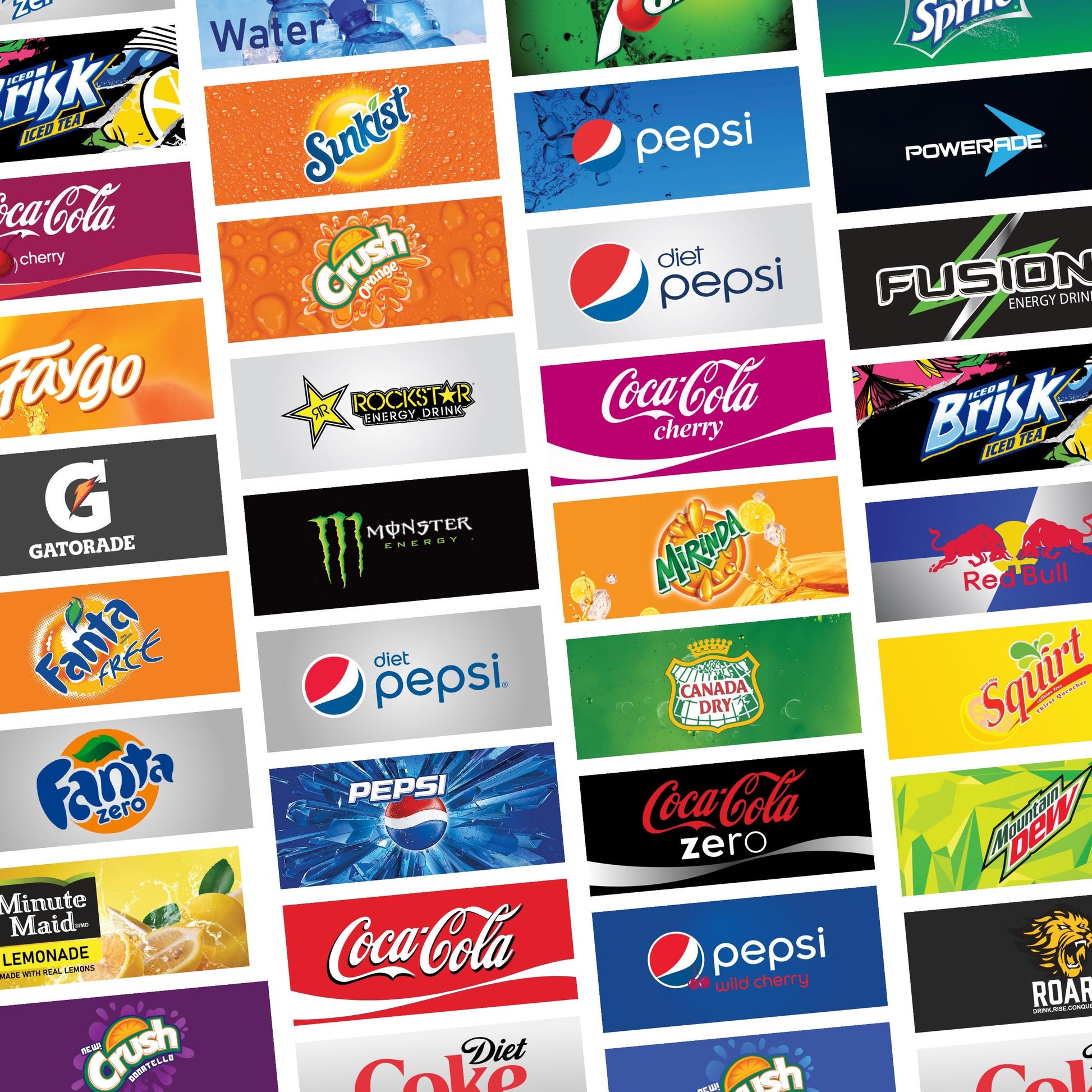 40 vending machine labels, soda labels,beer vending machine labels, soda machine labels,soda drink png, Soft Drinks Vending Machine Labels