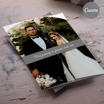 Gatefold Wedding Invitation Template, Trifold Wedding Invitation, Folded Invitation, Gatefold Invitation, Trifold Invite,Minimalistic Design