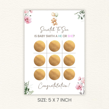 Girl Gender Reveal Scratch Off Card, Baby Gender Revealing Scratch Card, Digital Boy or Girl Scratch Card Game, Gender Announcement