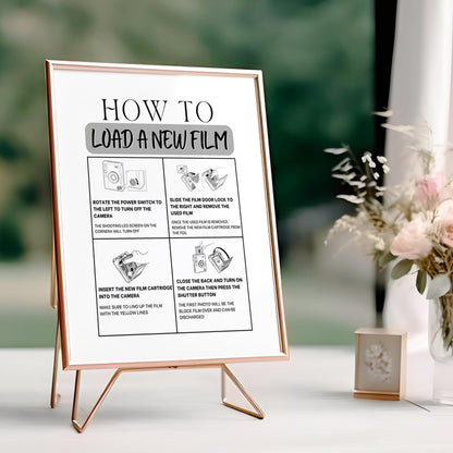 Instax Mini Evo Photo Guestbook, Instax Mini Evo Camera Instructions Sign, How To Load A Film, How To Take A Photo