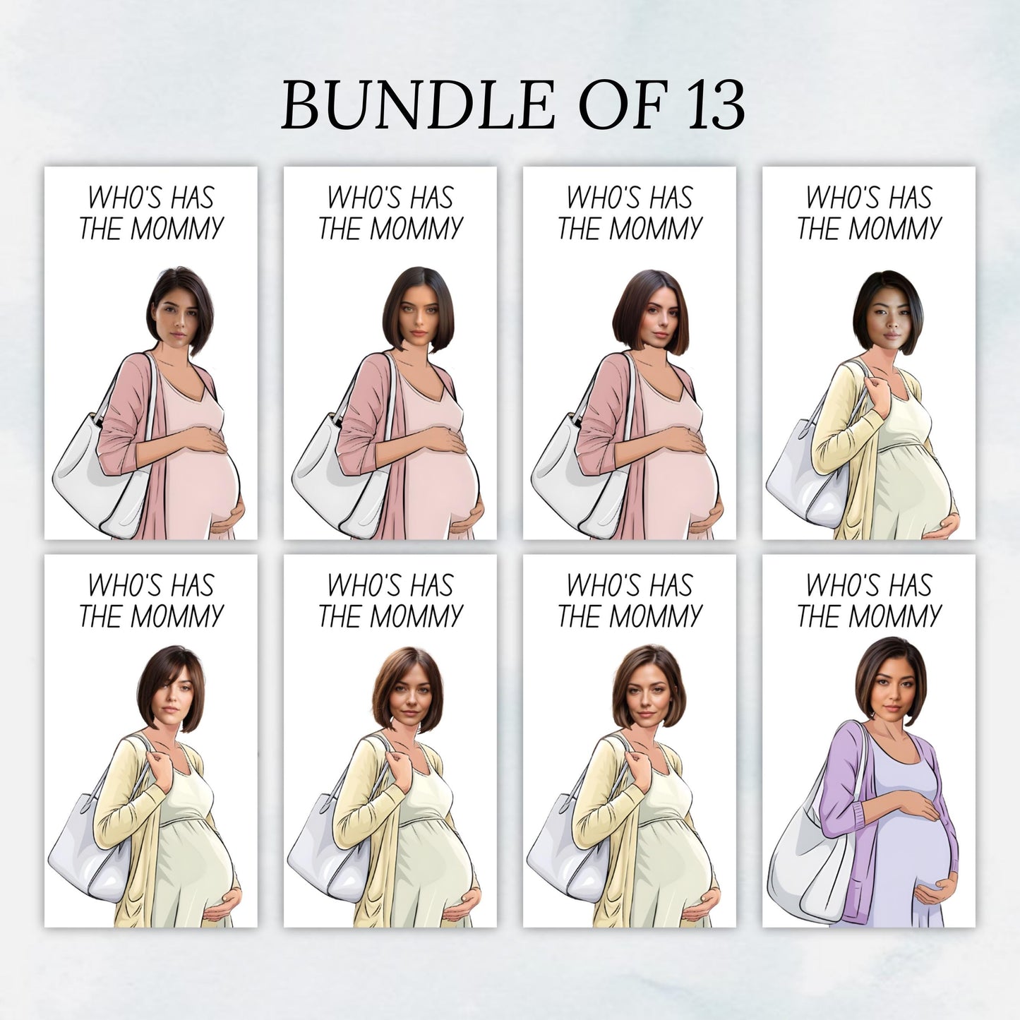 Who Has The Mommy? Printable Baby Shower Game, Baby Mommy, Find Mommy Scratch Game, Editable Celebrity Mom Game, Canva Template